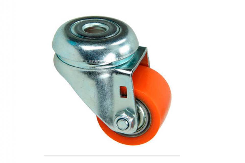 ROULETTE POLYURETHANE PIVOTANTE AVEC TROU CENTRAL