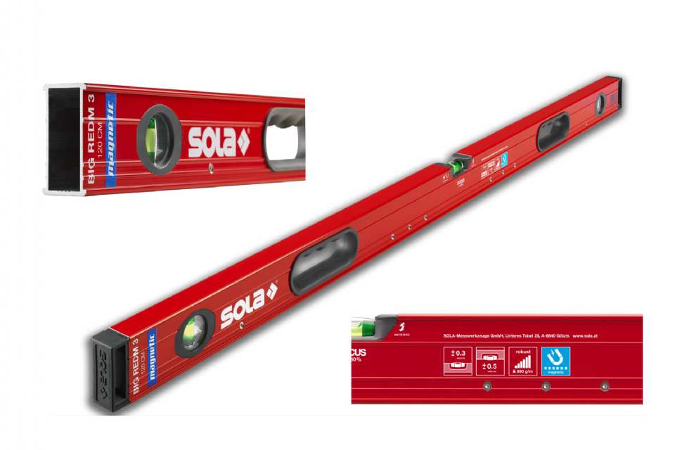 NIVEAU TUBULAIRE ALUMINIUM MAGNÉTIQUE SOLA BIGREDM3